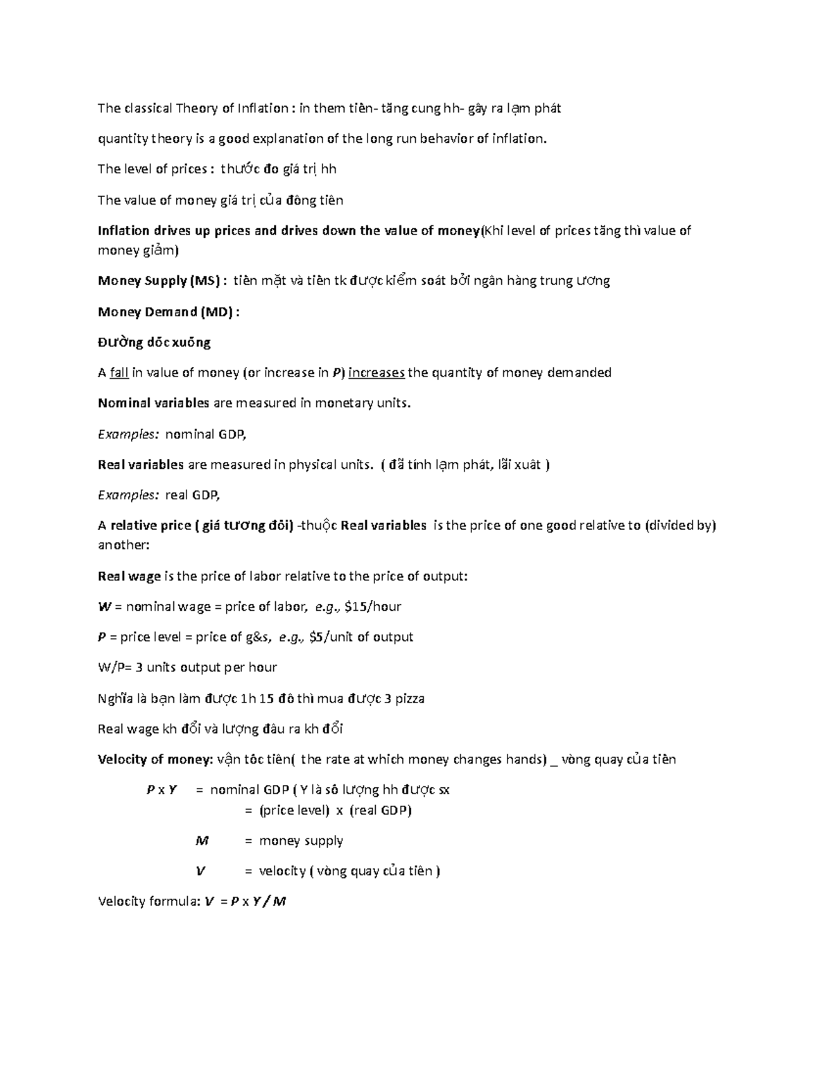 Chap 30 - Inflation Theory Summary ECO 121 - Studocu