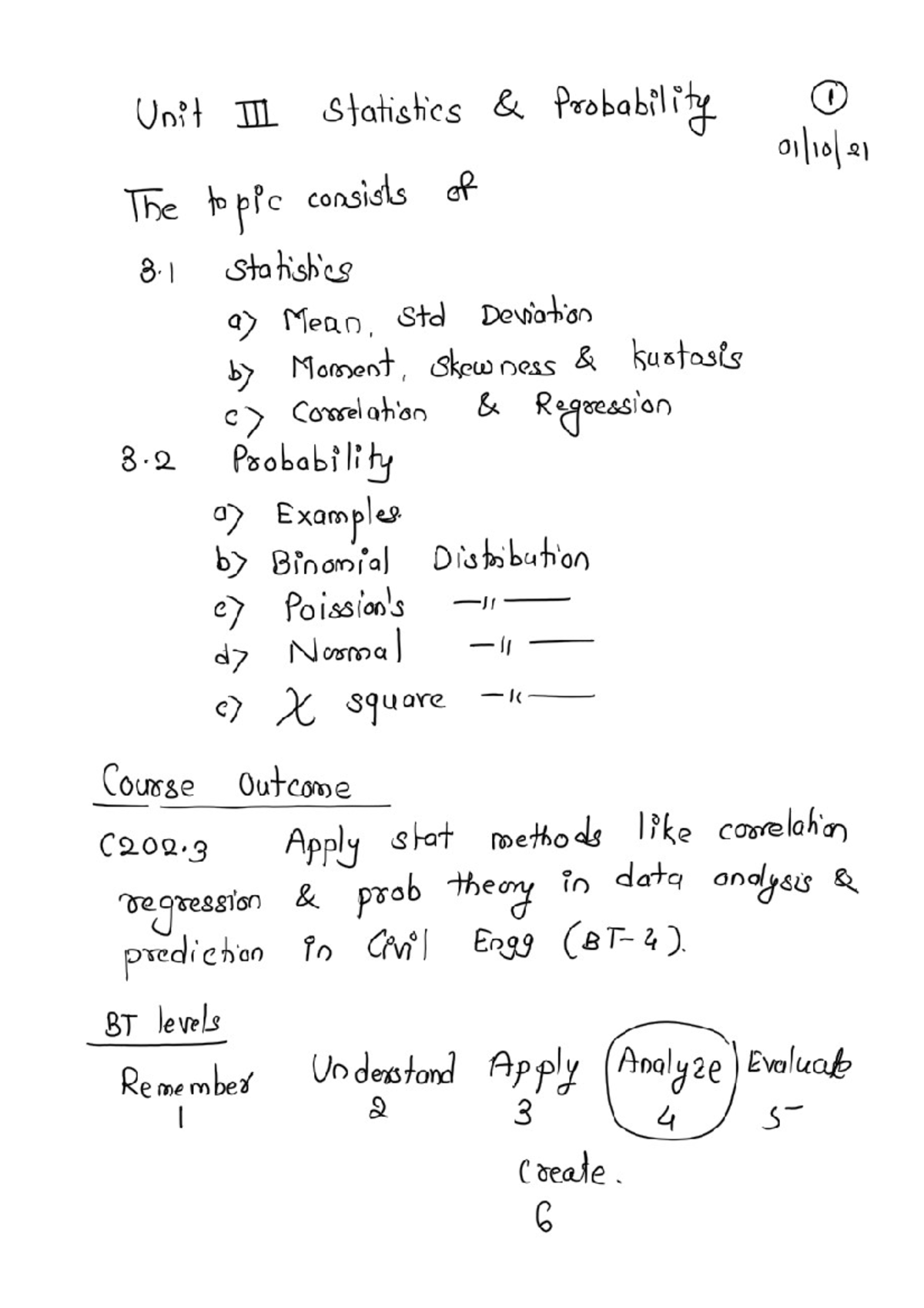 Unit 3: Statistics & Probability - Mean, Std Dev, Correlation ...