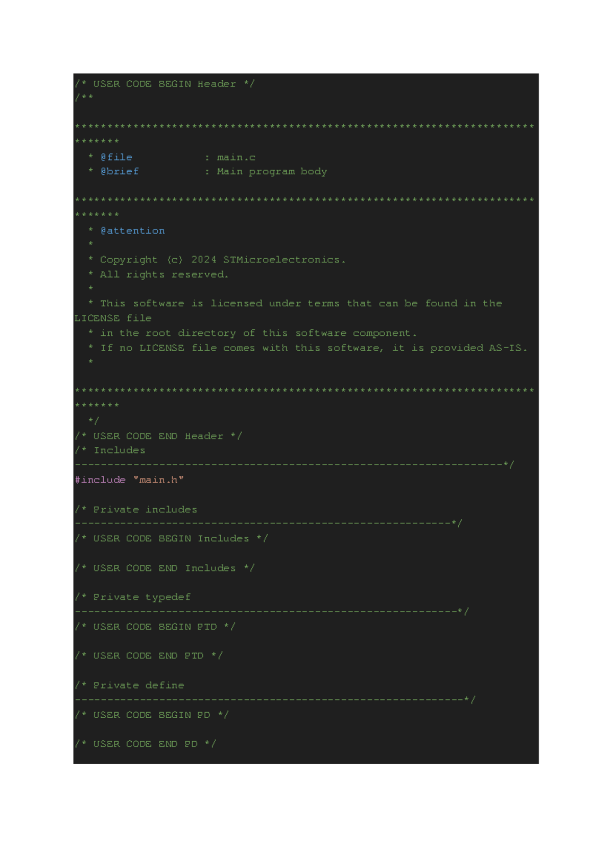 USER CODE Begin Header - fsfsf - /* USER CODE BEGIN Header / /* * @file ...