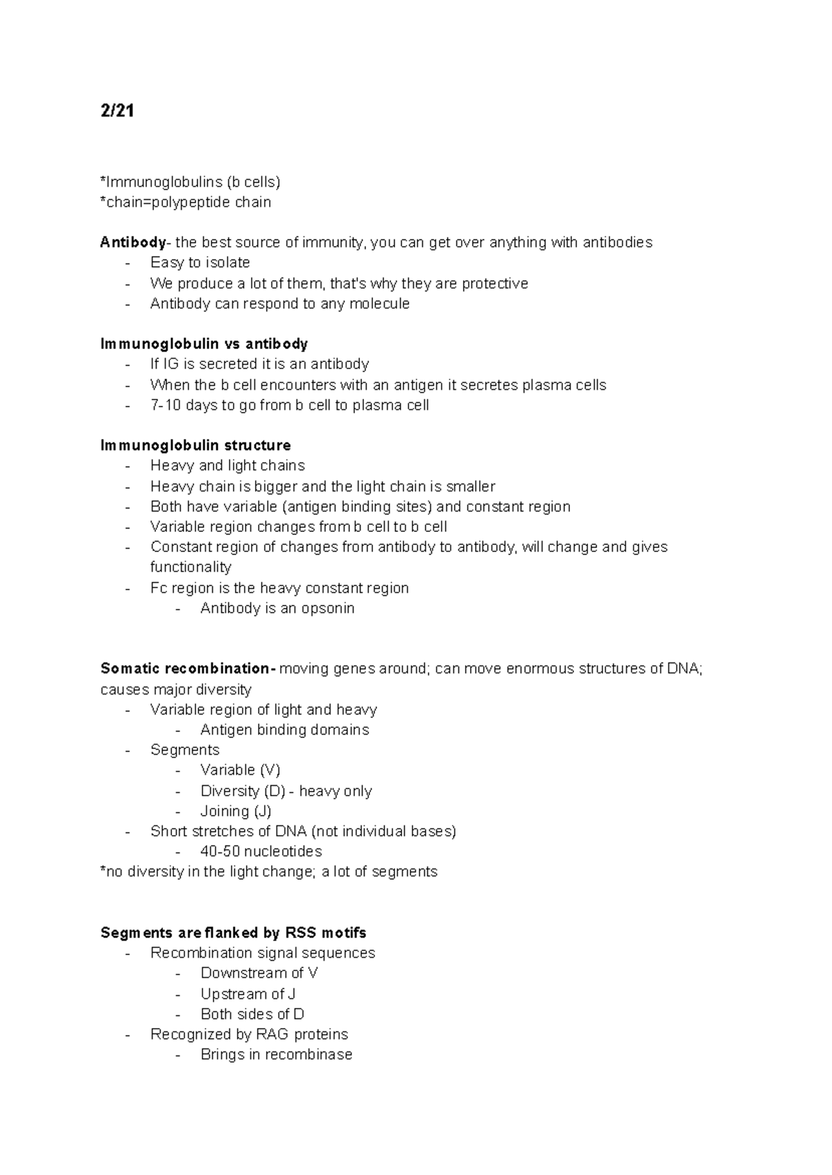 Immunology Exam 2 Study Guide: Key Concepts and Notes - 2 ...