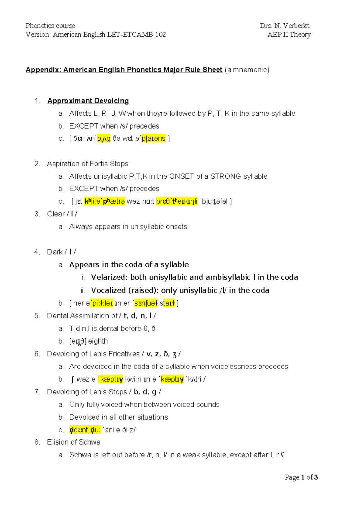 Appendix LET-ETCAMB 102 AEP II Phonetics Exam Mnemonic Guide - Studeersnel