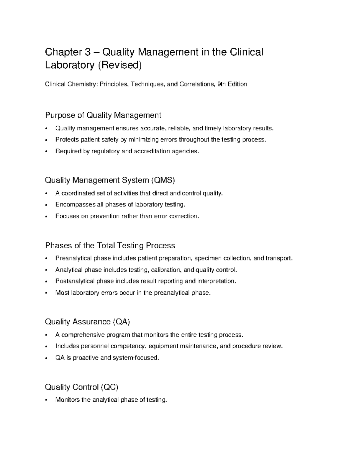 Chapter 3: Quality Management in Clinical Lab - Clinical Chemistry ...