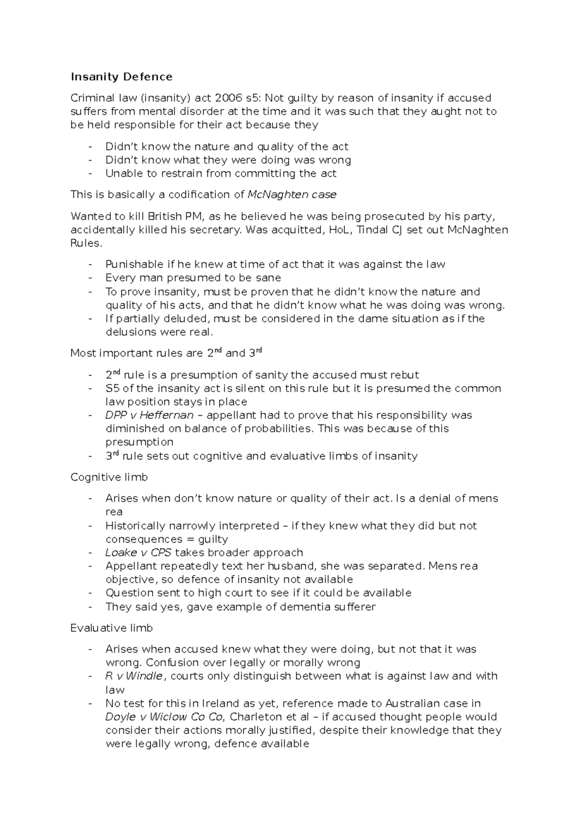 Defences in Criminal Law: Insight on Capacity & Insanity (CRIM 101 ...