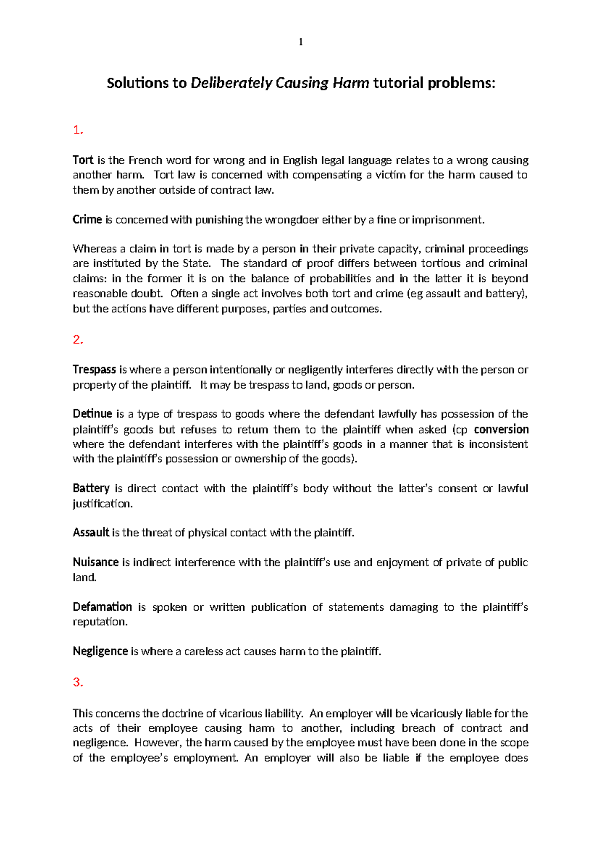 Delib Causing Harm Answers - Solutions to Deliberately Causing Harm ...