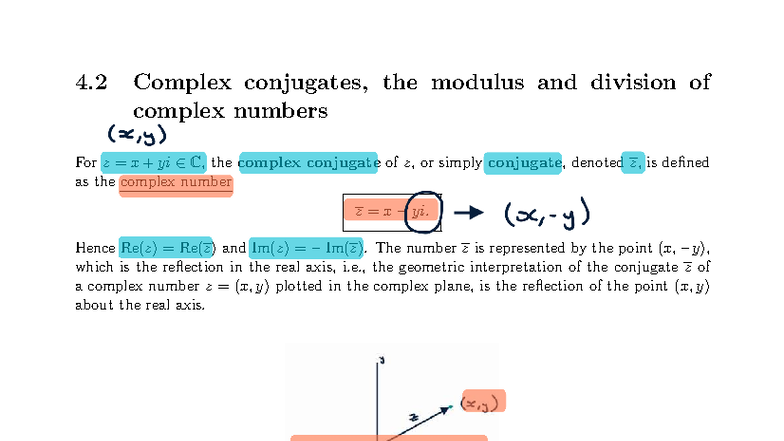 Block 4 Week 3 Algebra Lecture 2 Notes: Complex Conjugates & Modulus ...