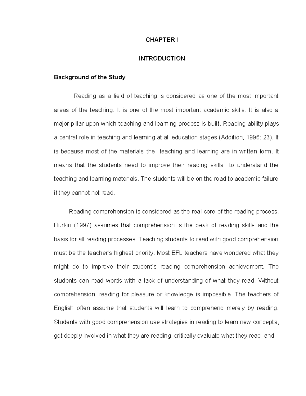 Chapter I 1 pages - Academic requirements - CHAPTER I INTRODUCTION ...