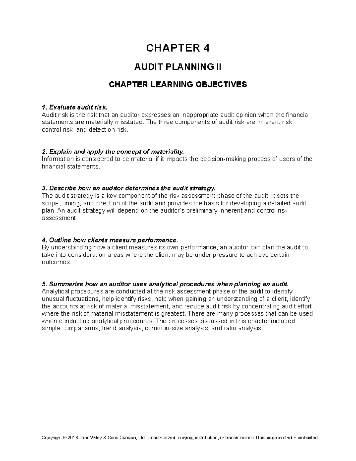 Tb04 - Audit Planning II: Learning Objectives & True-False Questions ...