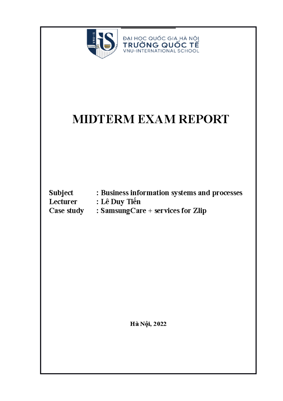 Midterm Report: Business Info Systems & Processes of Samsung (BIS2023 ...