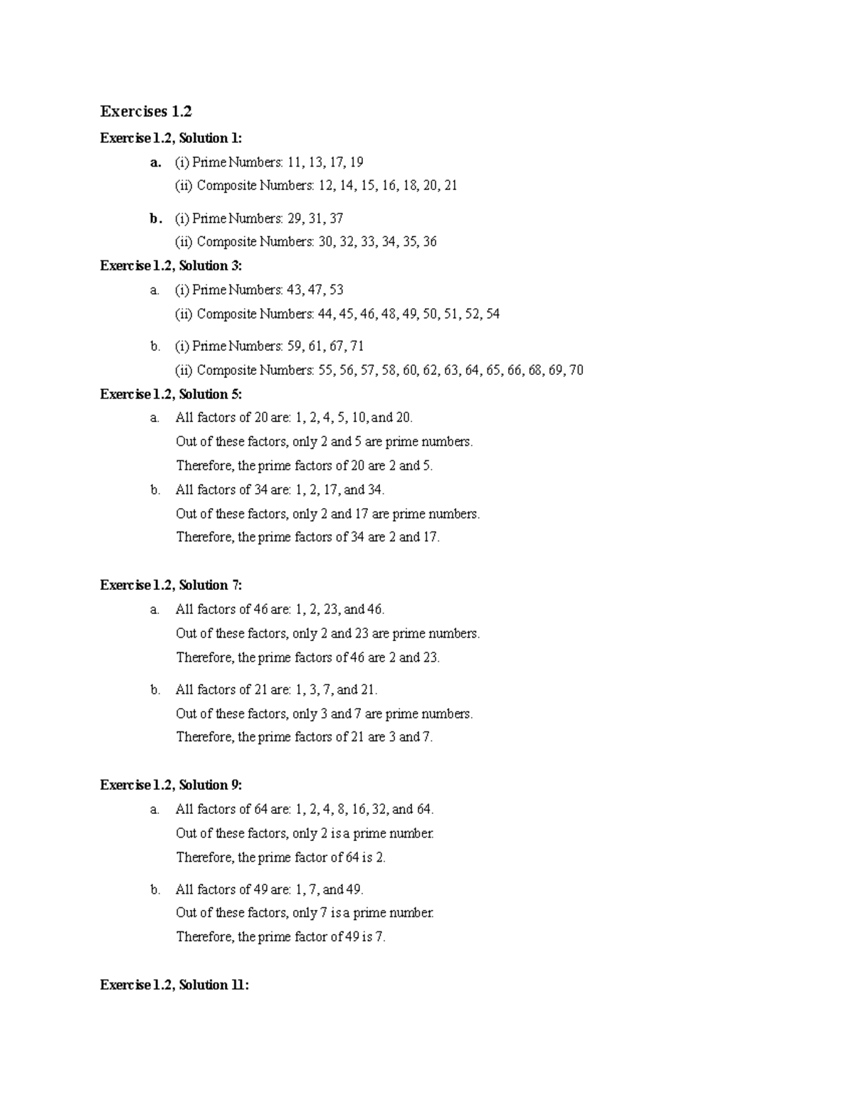 MATH Exercise 1 Solutions for Prime Factors and LCM Calculations - Studocu