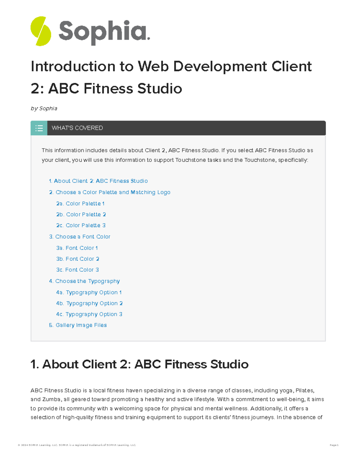 Introduction to web development client 2 abc fitness studio ...