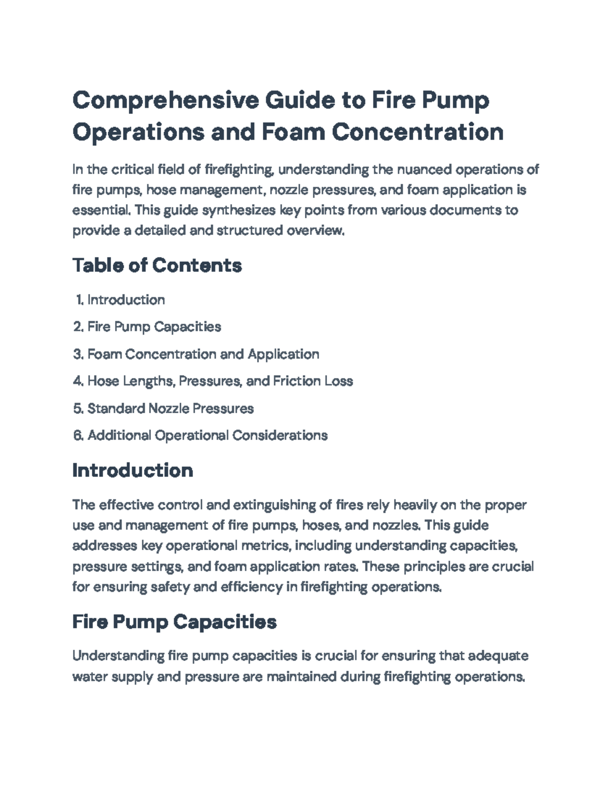 Comprehensive Guide to Fire Pump Operations & Foam Concentration - This ...