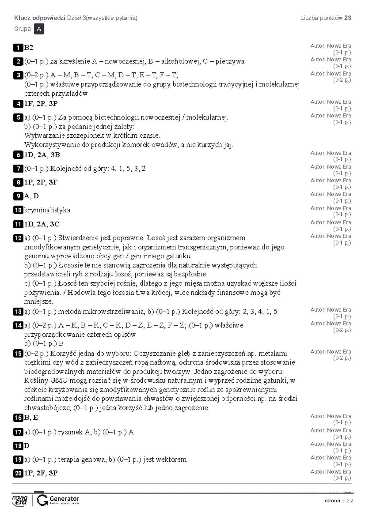 Biotechnologia Sprawdzian Biologia Na Czasie 1 www.studocu.com