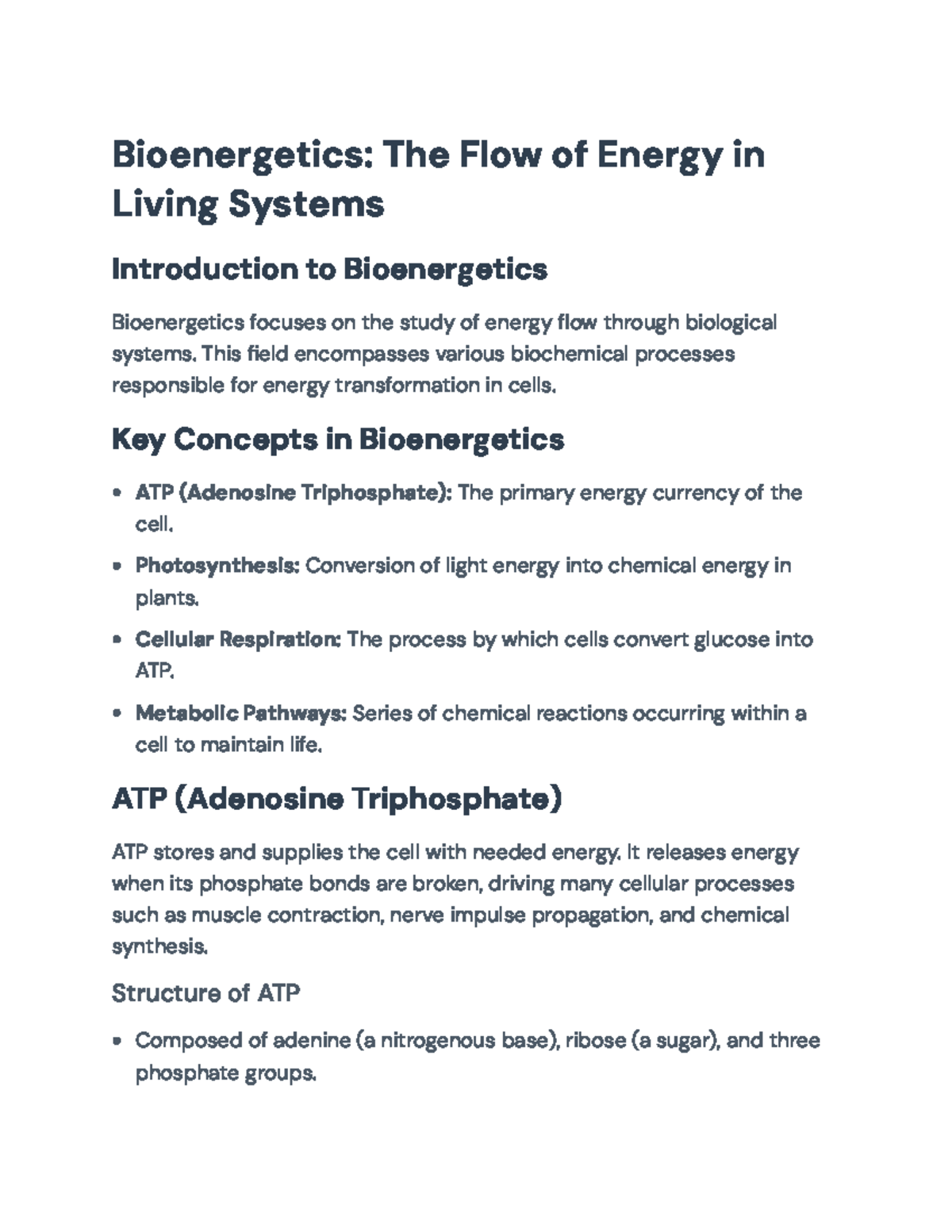 Bioenergetics: Understanding Energy Flow in Living Systems (BIO101 ...