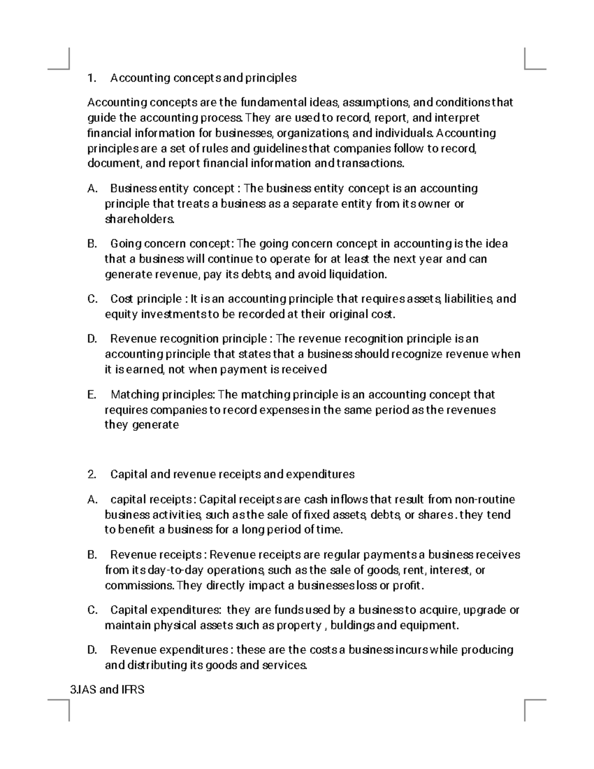 Accounting Concepts and Principles Overview for ACCT 101 - Studocu