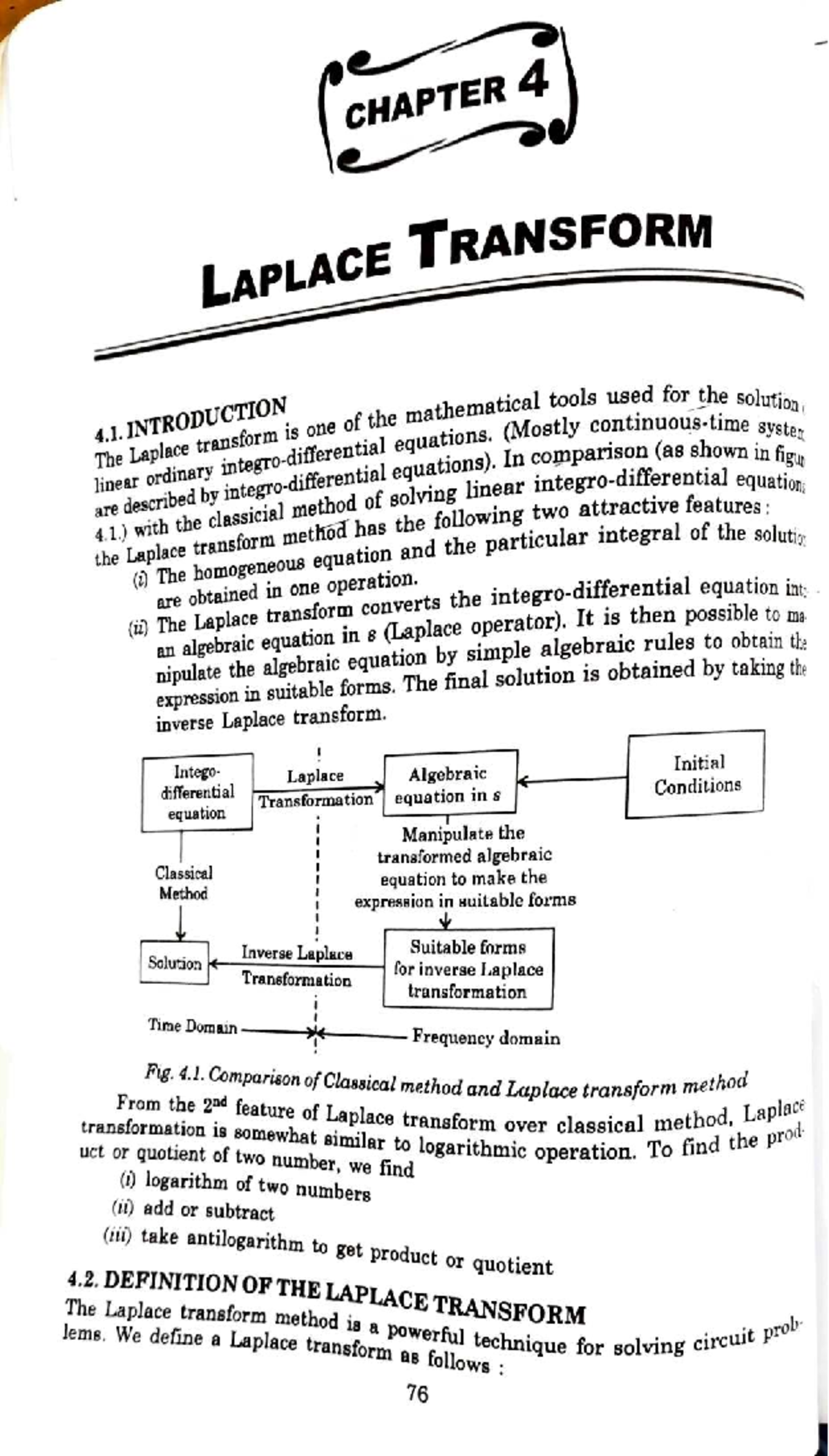 CHAPTER 4: LAPLACE TRANSFORM - Mathematical Tools for Differential ...
