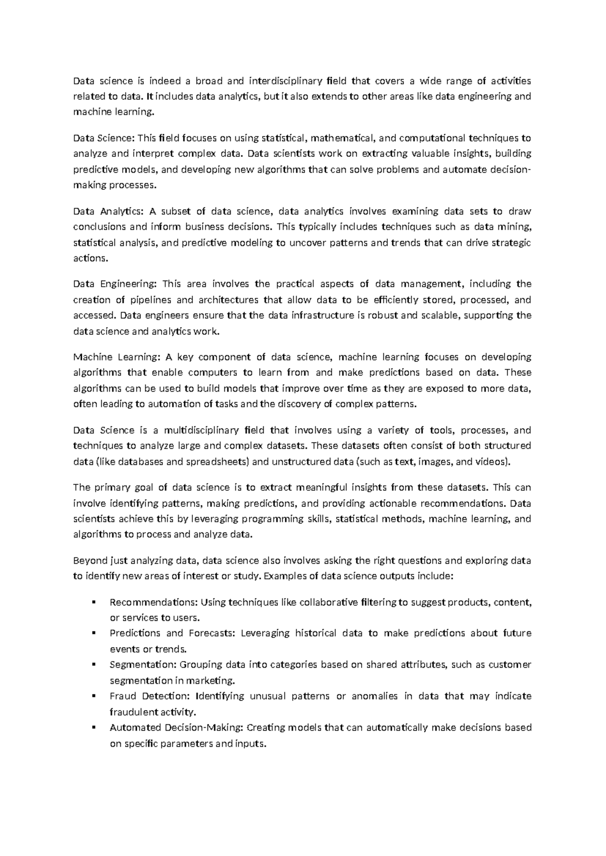 DSA - A lecture note in data science analytics - Data science is indeed ...