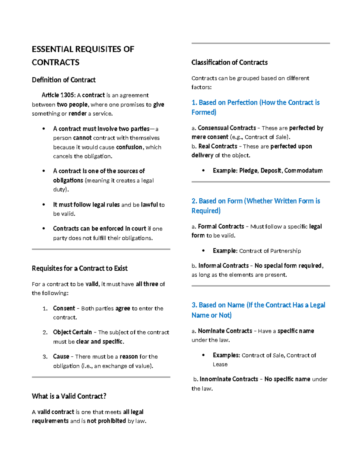 ESSENTIAL REQUISITES OF CONTRACTS (LAW 101) - Comprehensive Overview ...