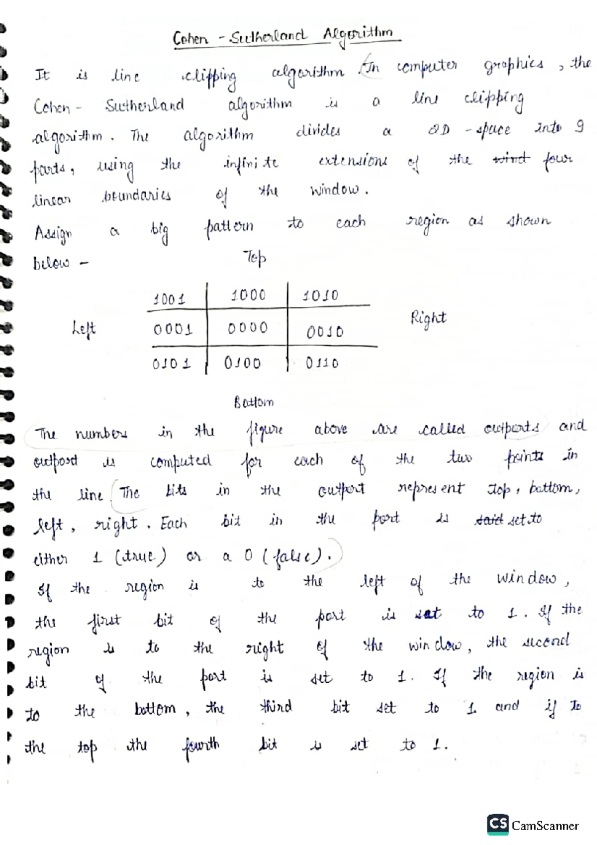 Cohen-Sutherland Line Clipping Algorithm - CG Unit 2 Notes - Studocu