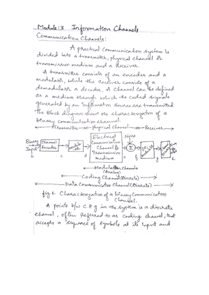 UNIT 1 continued SOURCE CODING - CHAPTER 3 SOURCE CODING The reliable ...