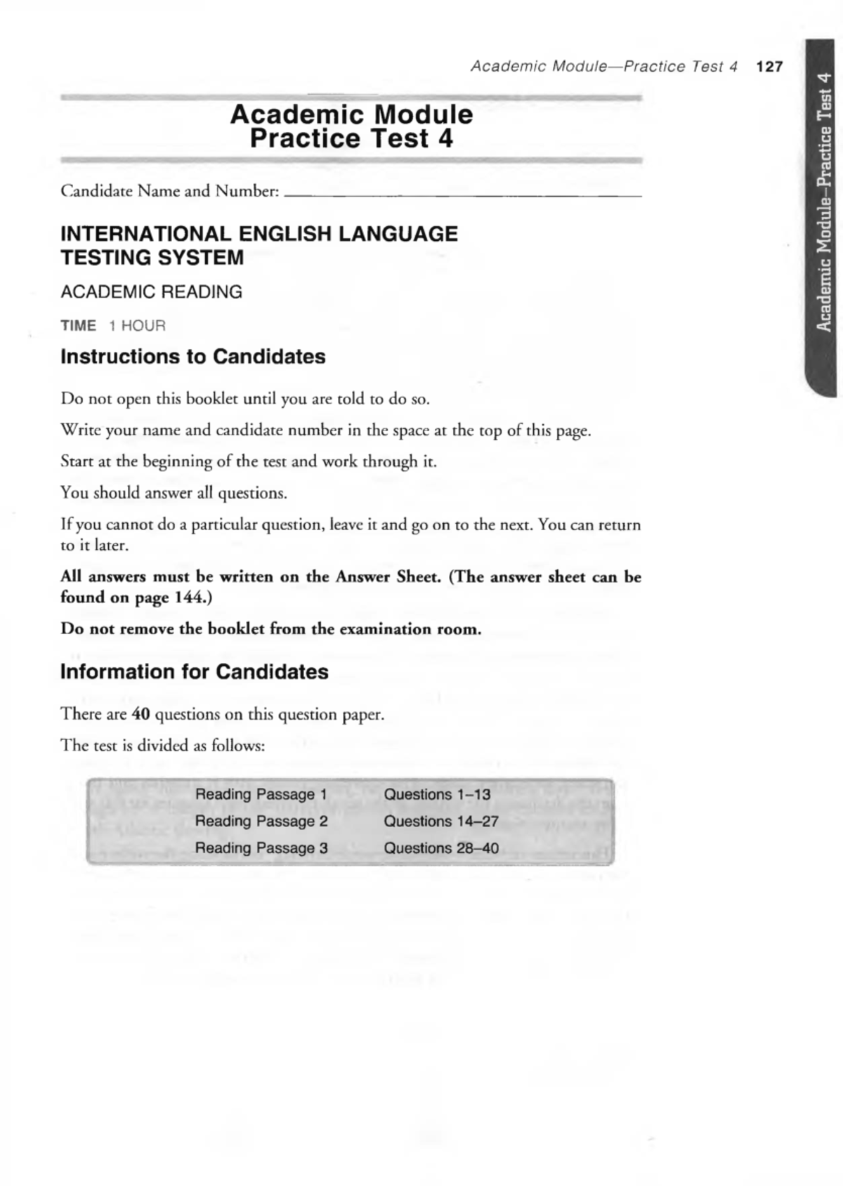 IELTS Academic Reading Practice Test 4 - Module 127 - Studocu