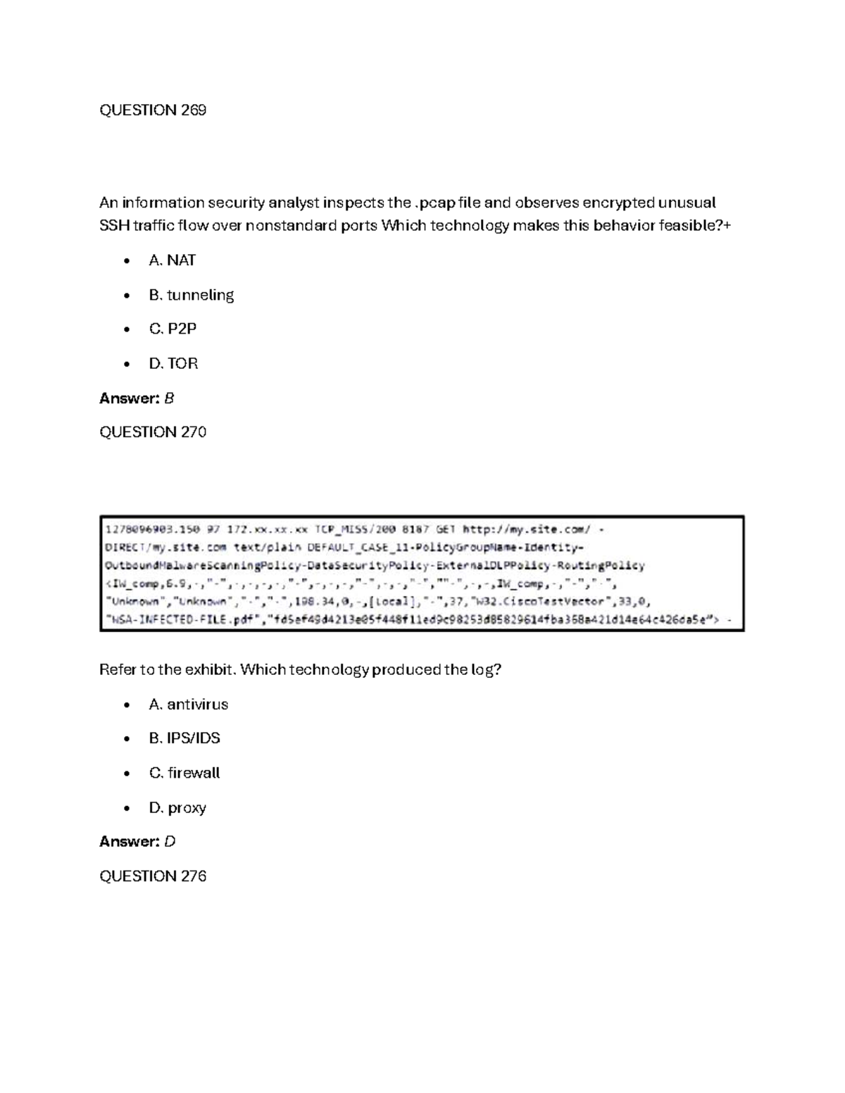 200-201 Final Exam: Cybersecurity Threats and Analysis Questions - Studocu