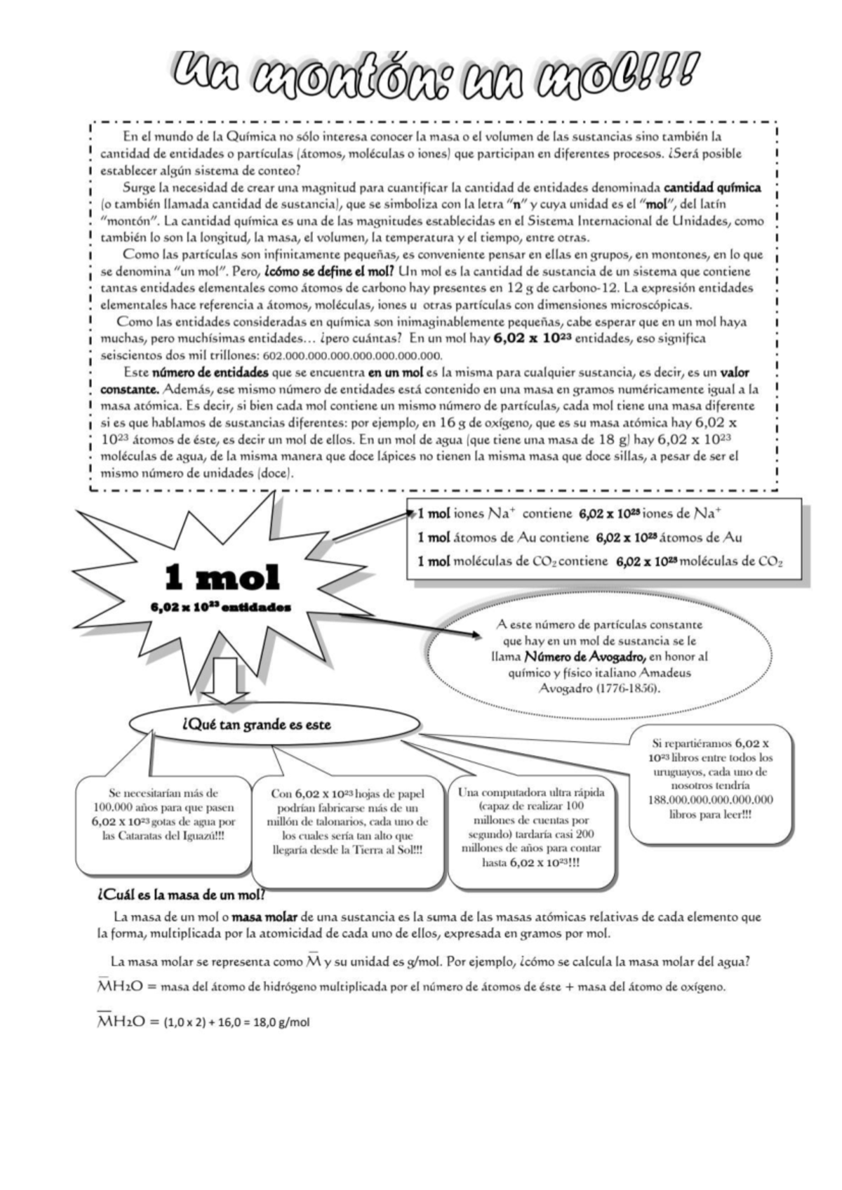 Actividad Mol 2025: Definición y Conceptos del Mol en Química - Studocu