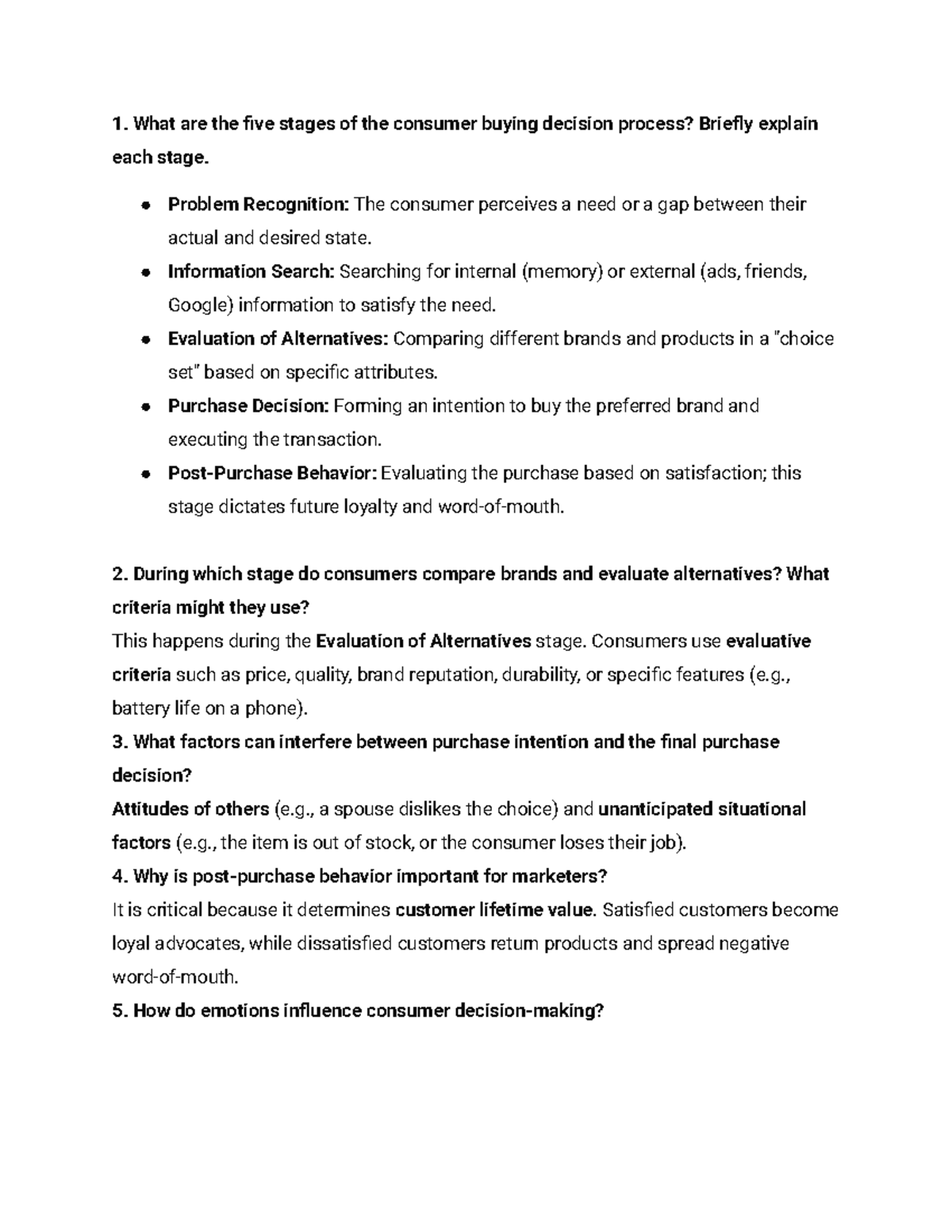 Consumer Behavior Analysis: Key Concepts and Stages - Studocu