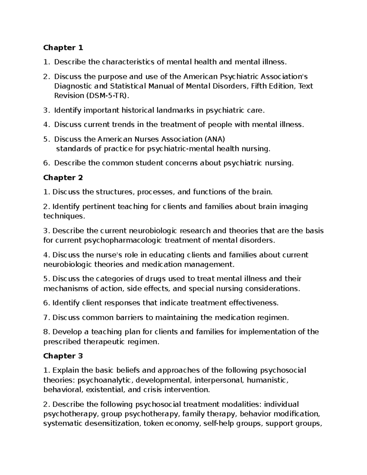 Unit 2 Study Guide Psych Mental Health Nursing Chp 7-12 - Chapter 7 ...