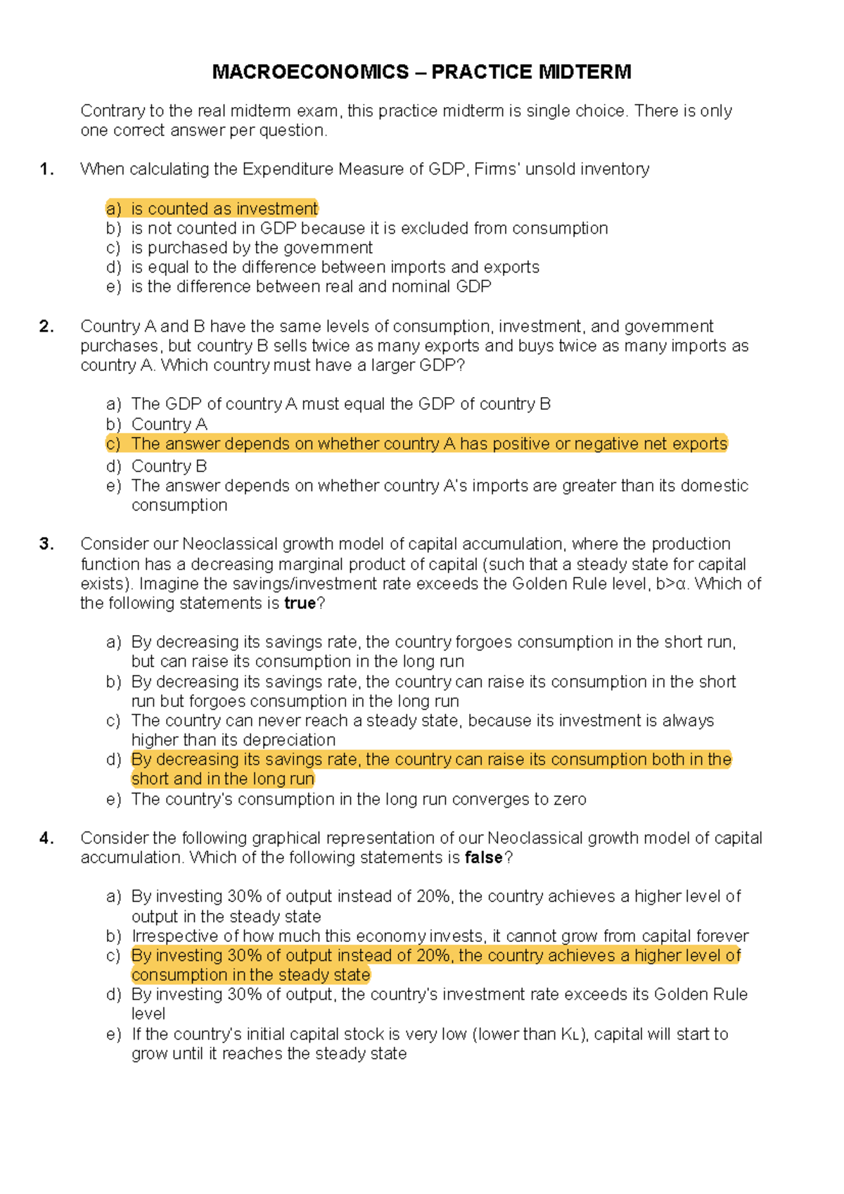 MACROECONOMICS 101 PRACTICE MIDTERM EXAM NOTES - Studocu