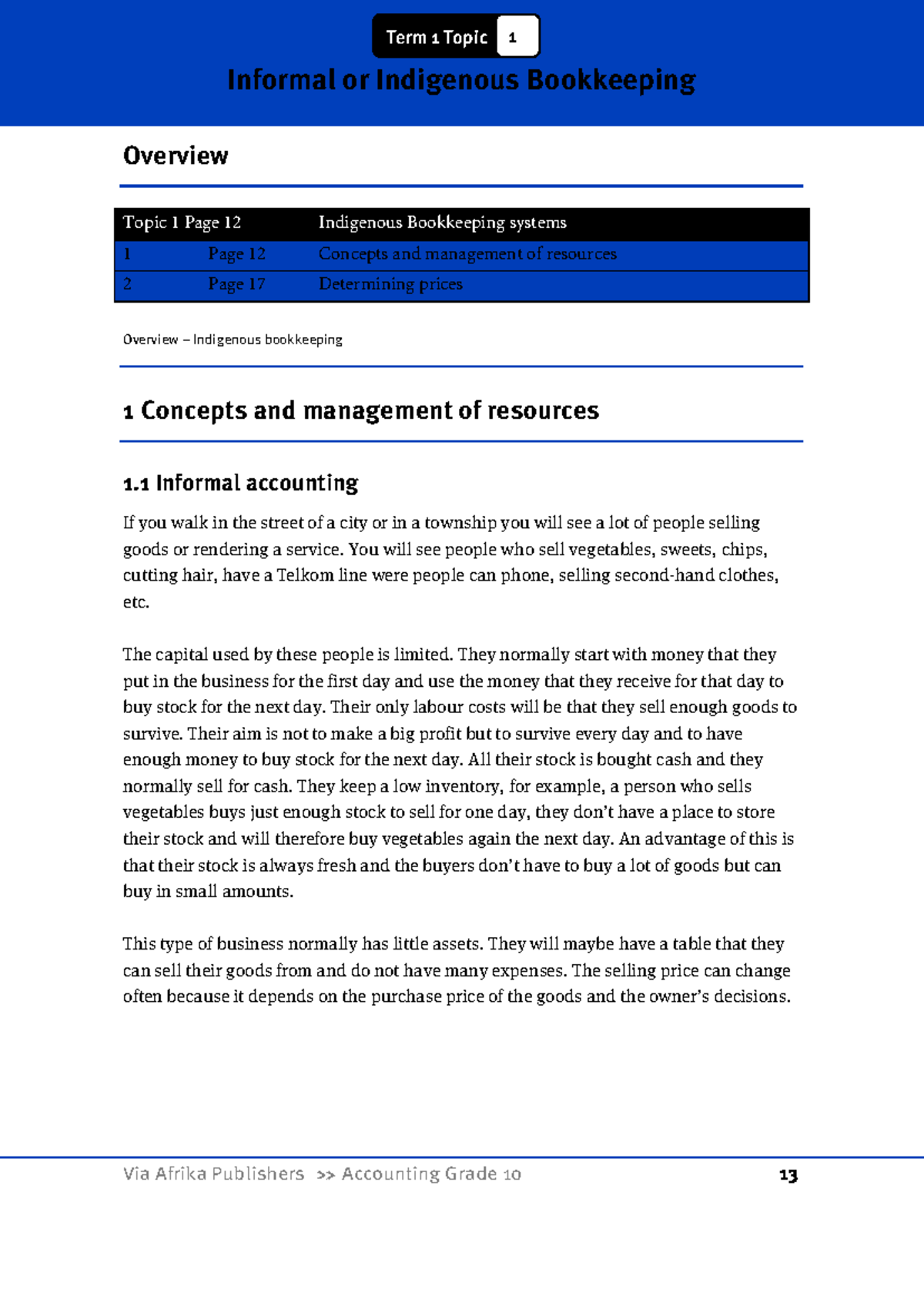 Gr10 Accounting Study Guide: Informal & Indigenous Bookkeeping Overview ...