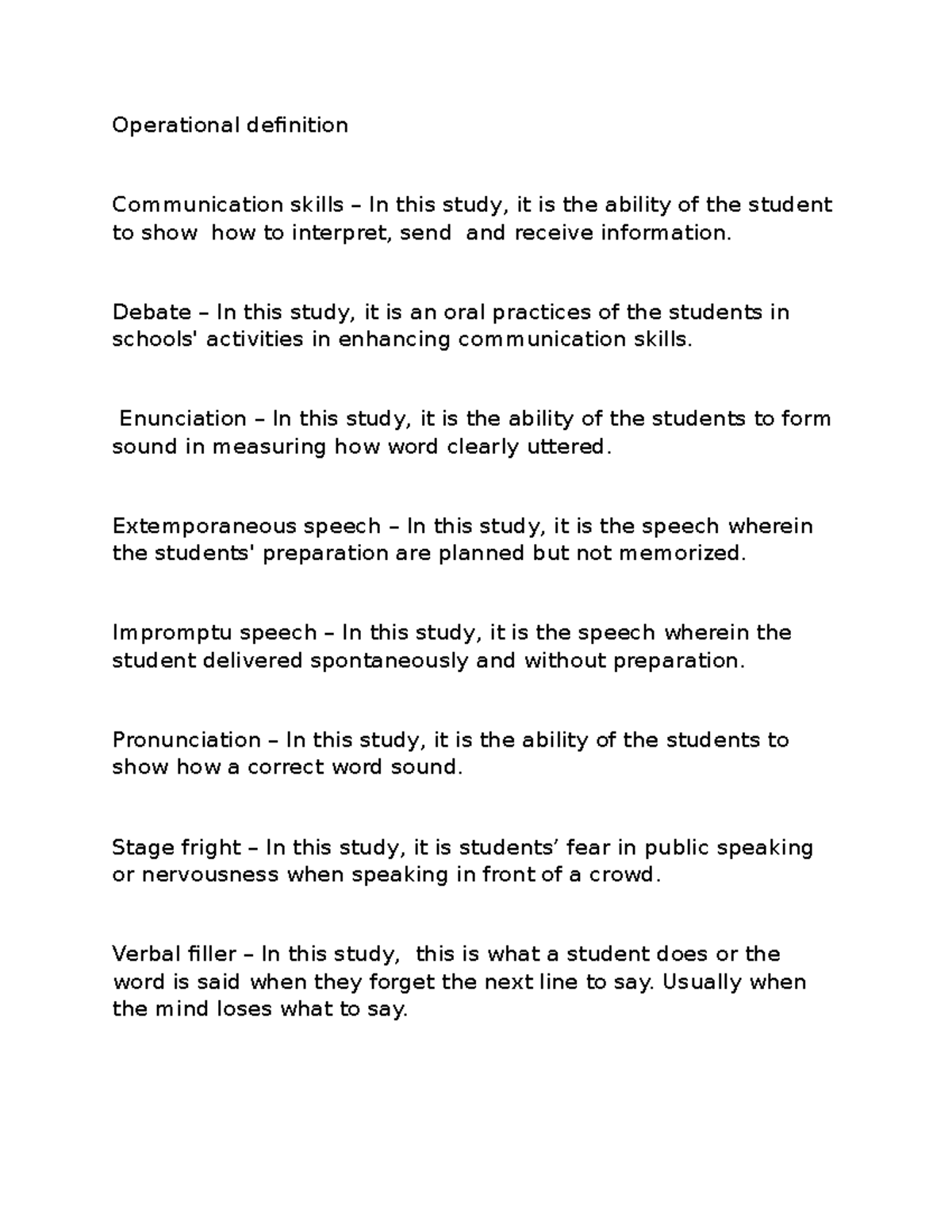 Effective Communication Skills: Operational Definitions and Practices ...