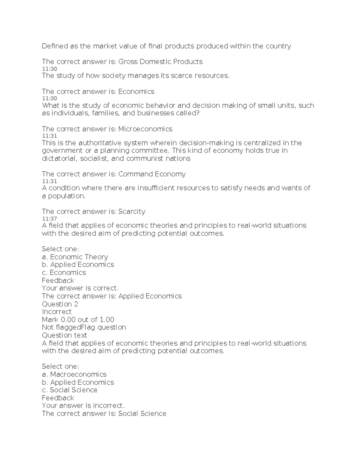 Applied Economics - Summary of Key Economic Concepts & Terms - Studocu