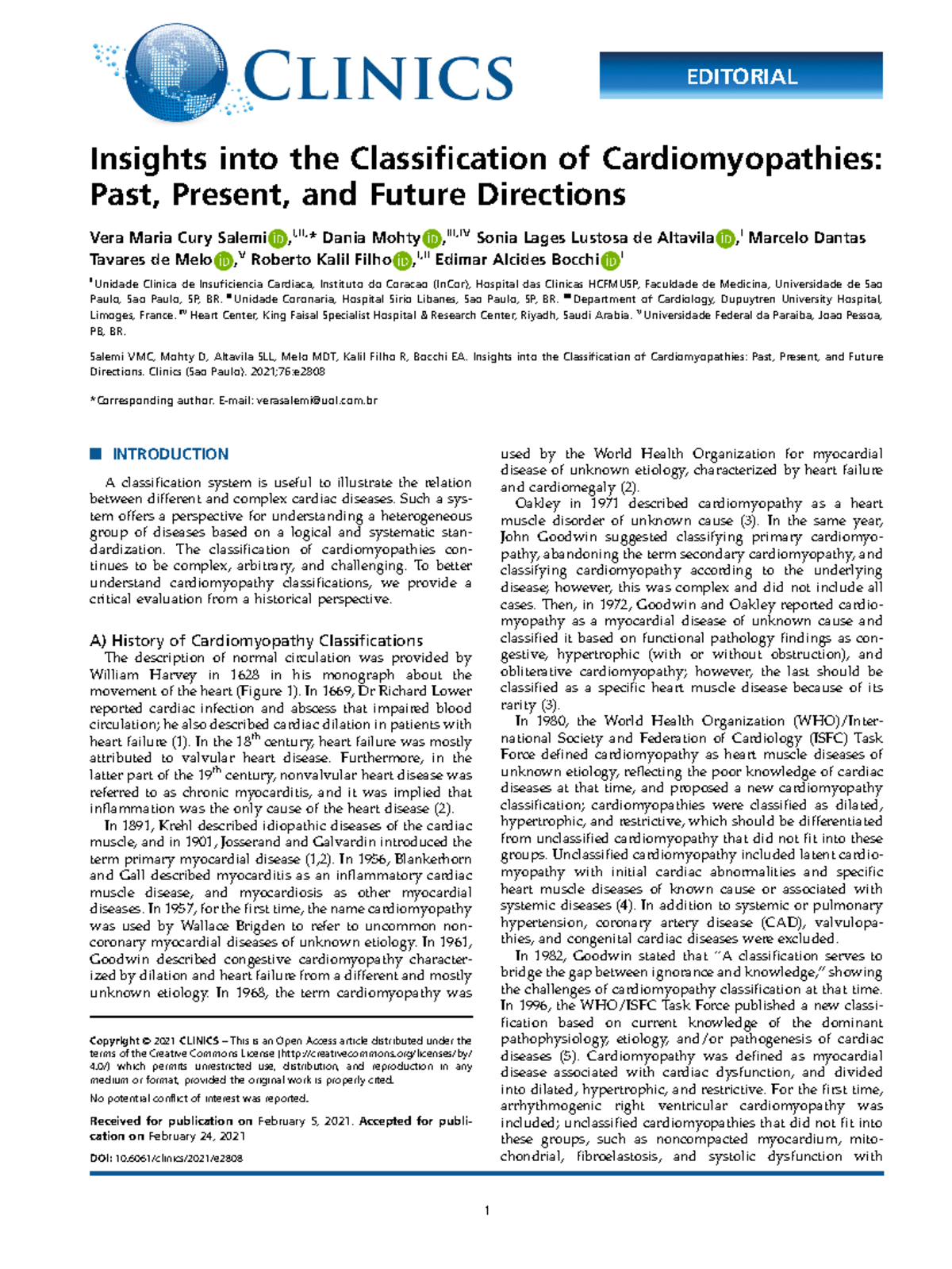 Insights into Cardiomyopathy Classifications: History and Future Trends ...