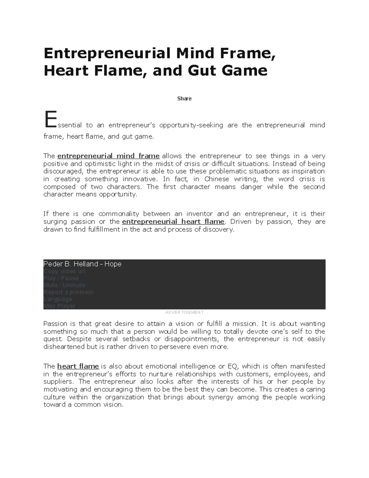 Group-5 - Entrepreneurial Mind Frame Insights and Characteristics - Studocu
