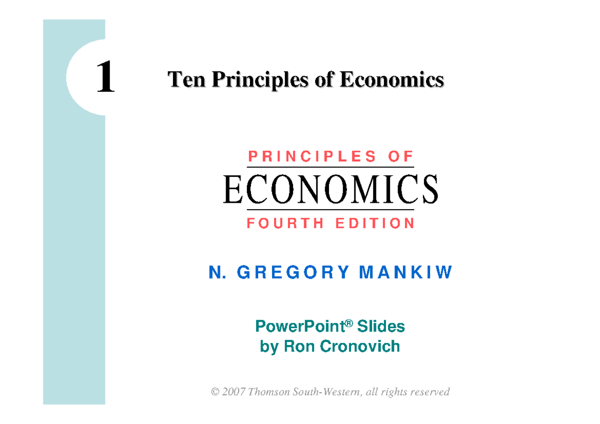 ECO101: Chapter 1 - Ten Principles of Economics Overview - Studocu
