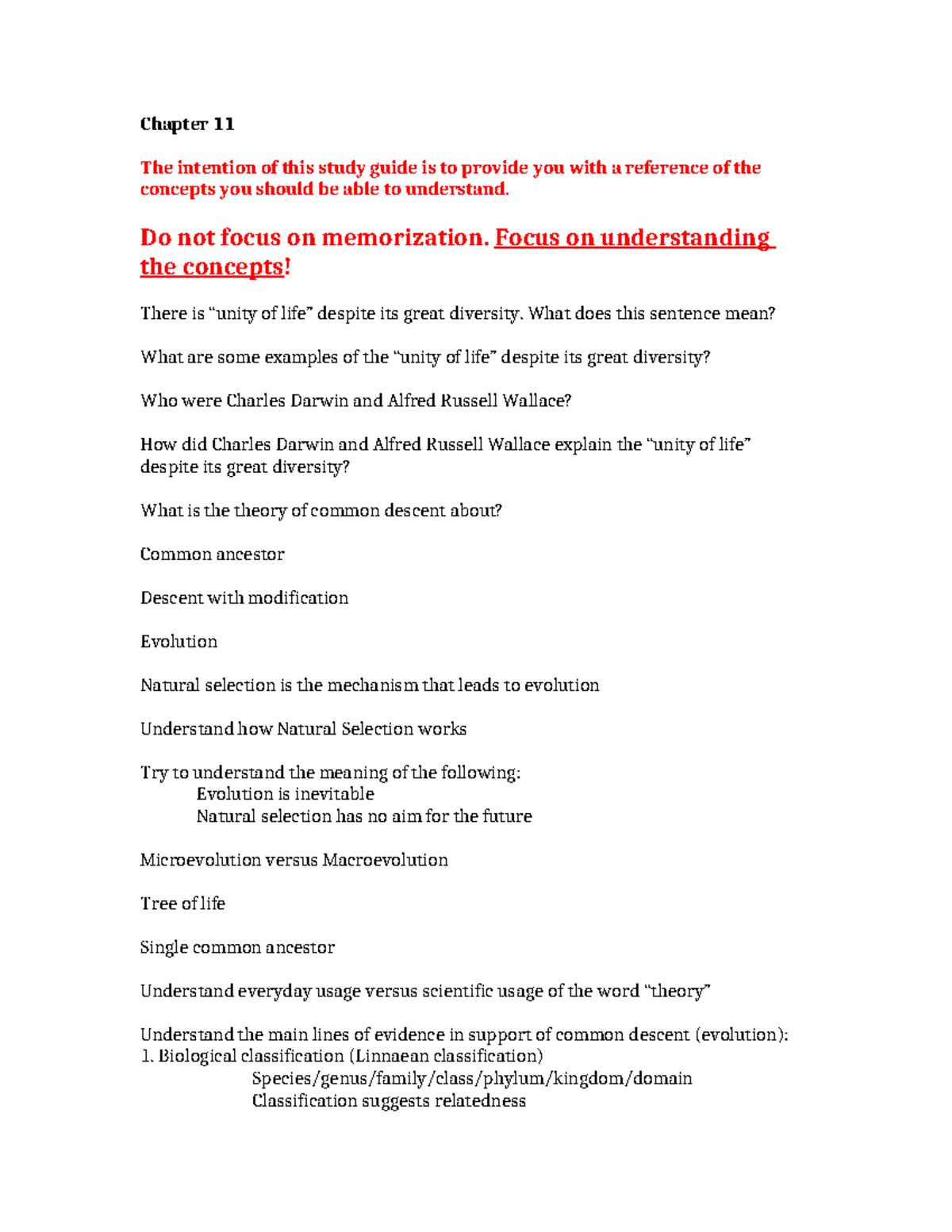 Unit 3 Study Guides: Evolution, Natural Selection, and Biodiversity ...