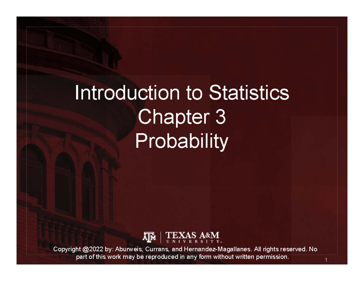 Statistics 101: Probability Methods and Key Concepts - Chapter 3 - Studocu