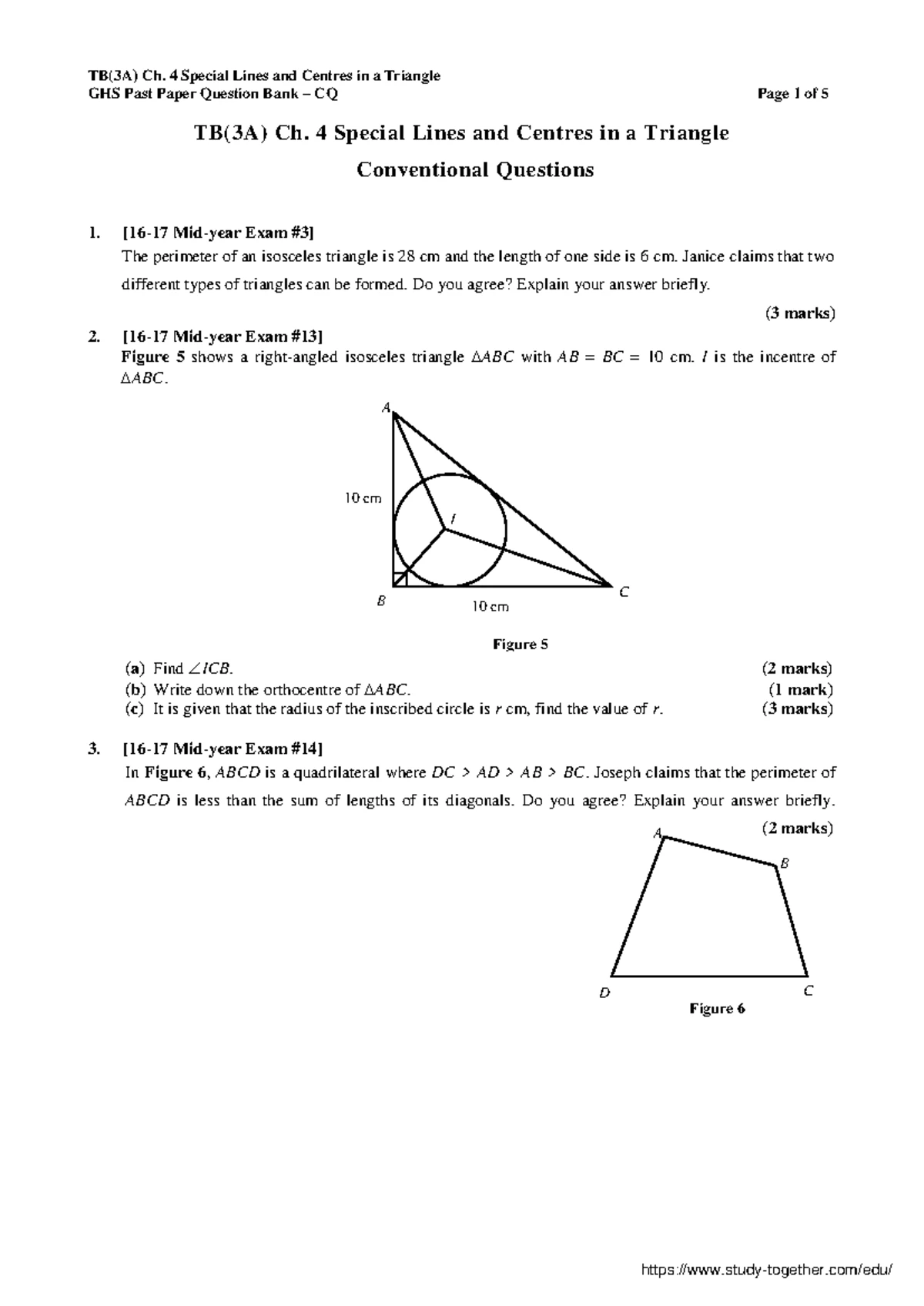 S3 2nd Term Exam Mathematics 2021-2022 - Question Paper - Studocu