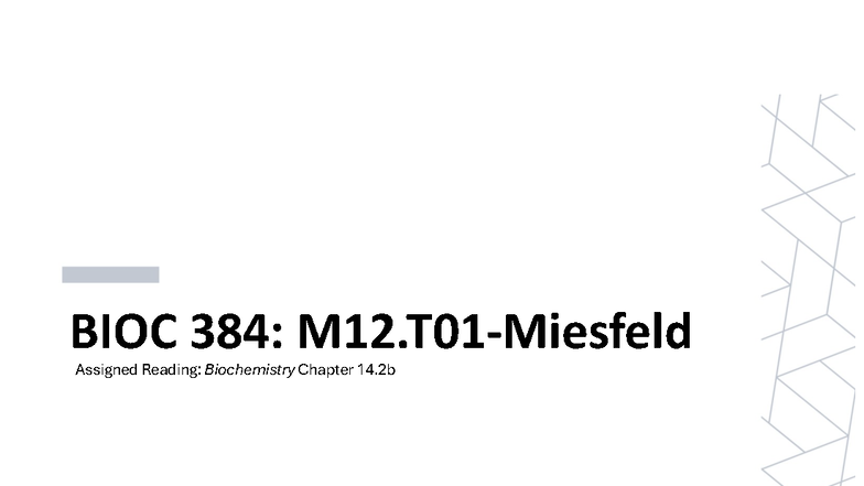 BIOC 384: Assigned Reading: Biochemistry Chapter 14.2b - ETS Protein ...