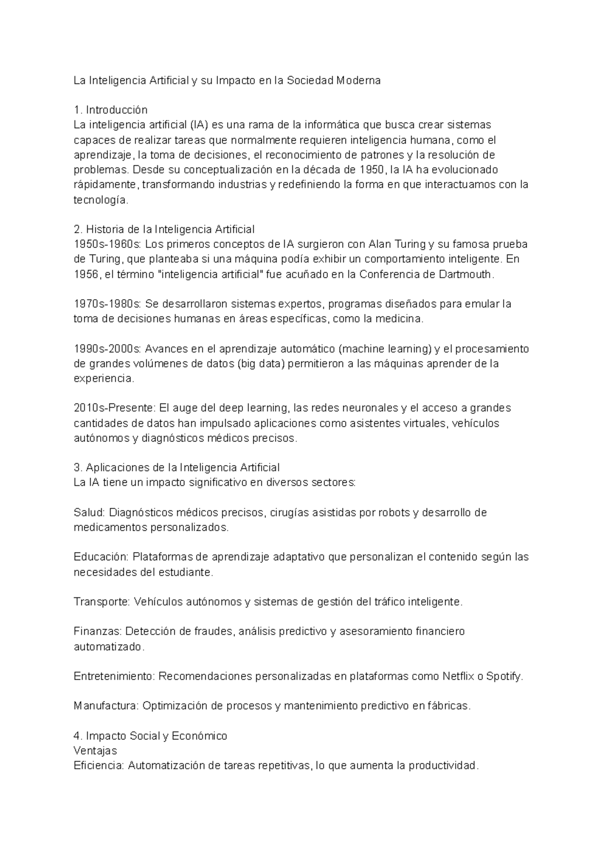 La Inteligencia Artificial y su Impacto en la Sociedad Moderna - La ...