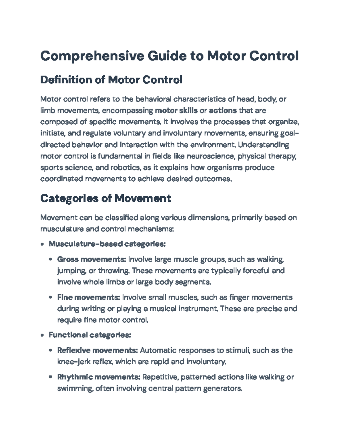 Comprehensive Guide to Motor Control: Concepts & Measurement Techniques ...