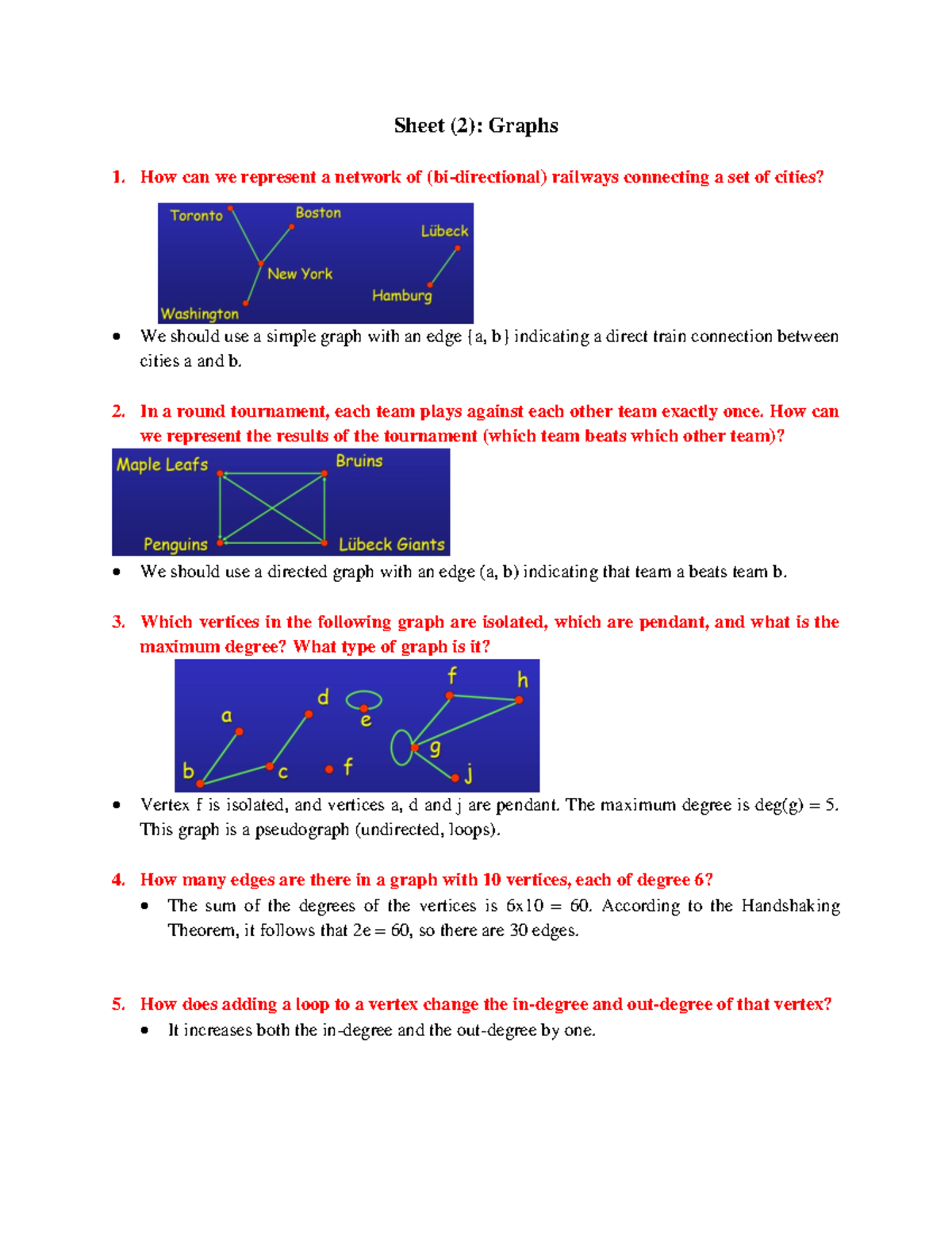 Answer Sheet 2 - Social Networks _Graphs Questions - Sheet (2): Graphs ...