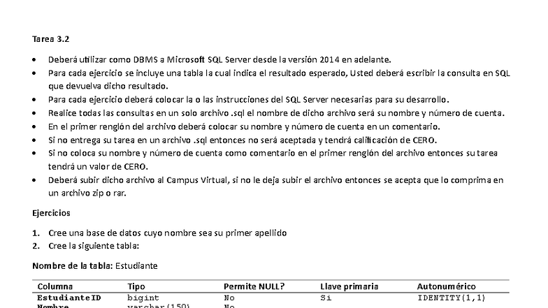 Tarea 3 - Guía de práctica SQL Server (DBMS) para el Tercer Parcial ...