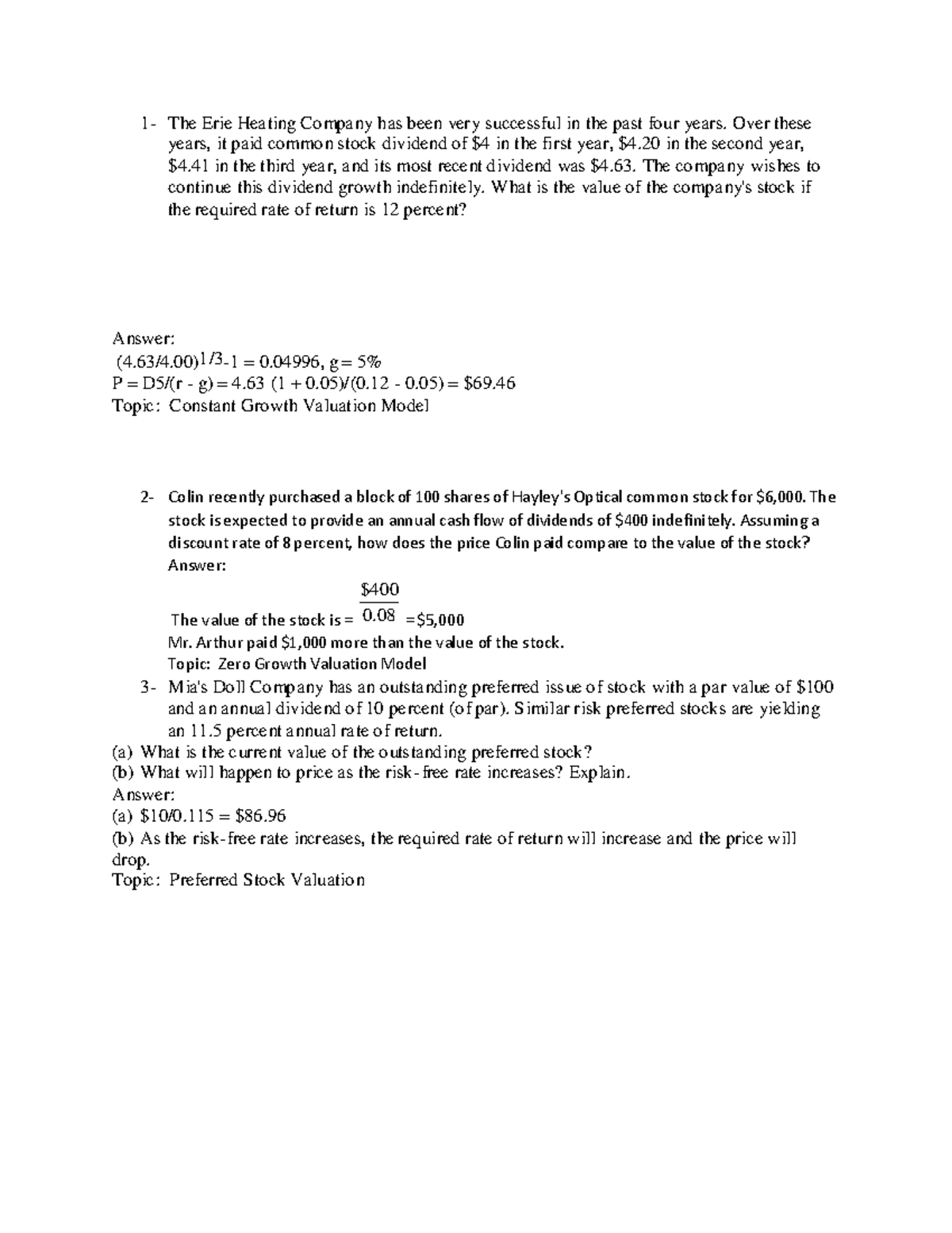 Chapter 7 - Case Studies in Stock Valuation Techniques - Studocu