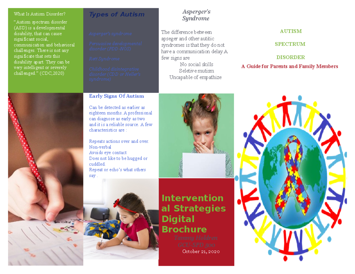 Intervention Strategies for Autism Disorder: SPED 500 Week 2 Brochure ...