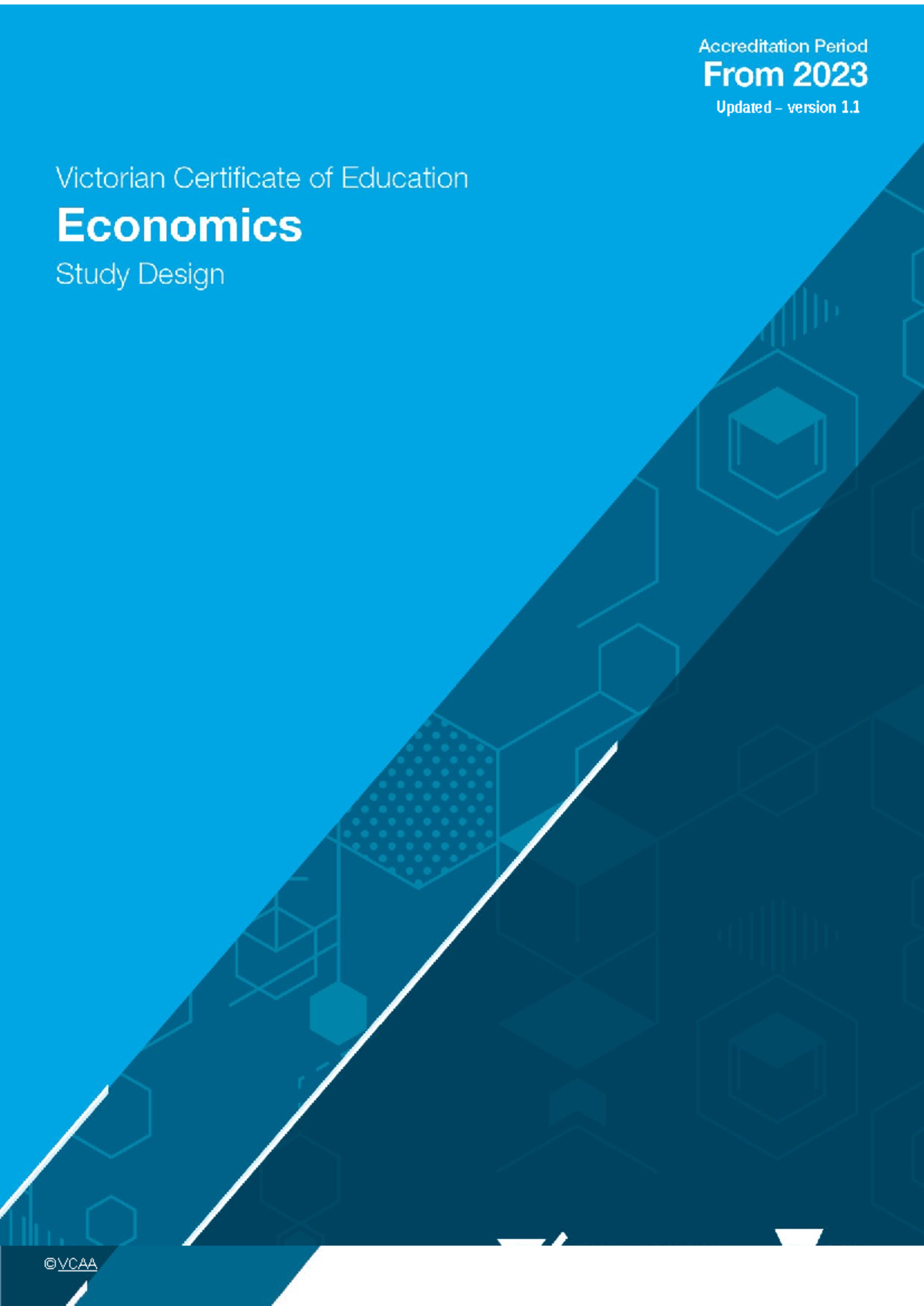VCE Economics Study Design 2023: Updated Version 1.1 Overview - Studocu