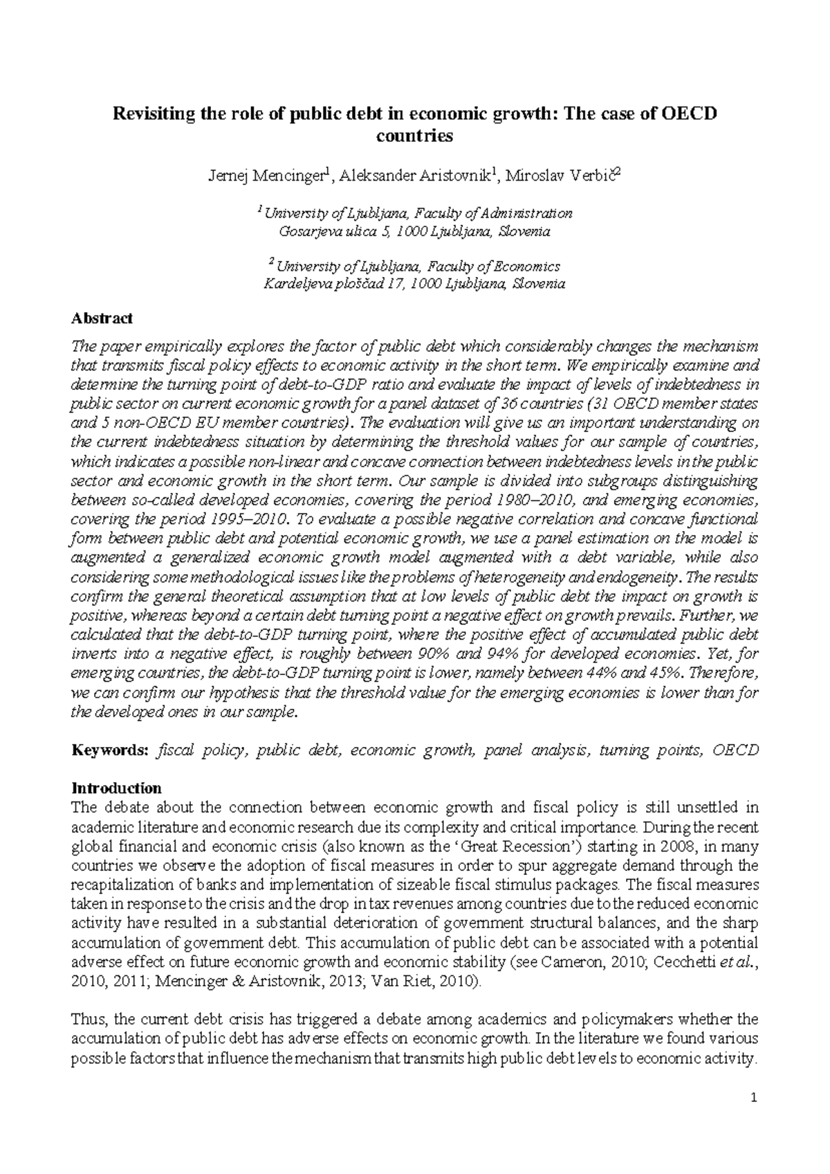 RRC14 34 Paper 01 - The Impact of Public Debt on OECD Economic Growth ...