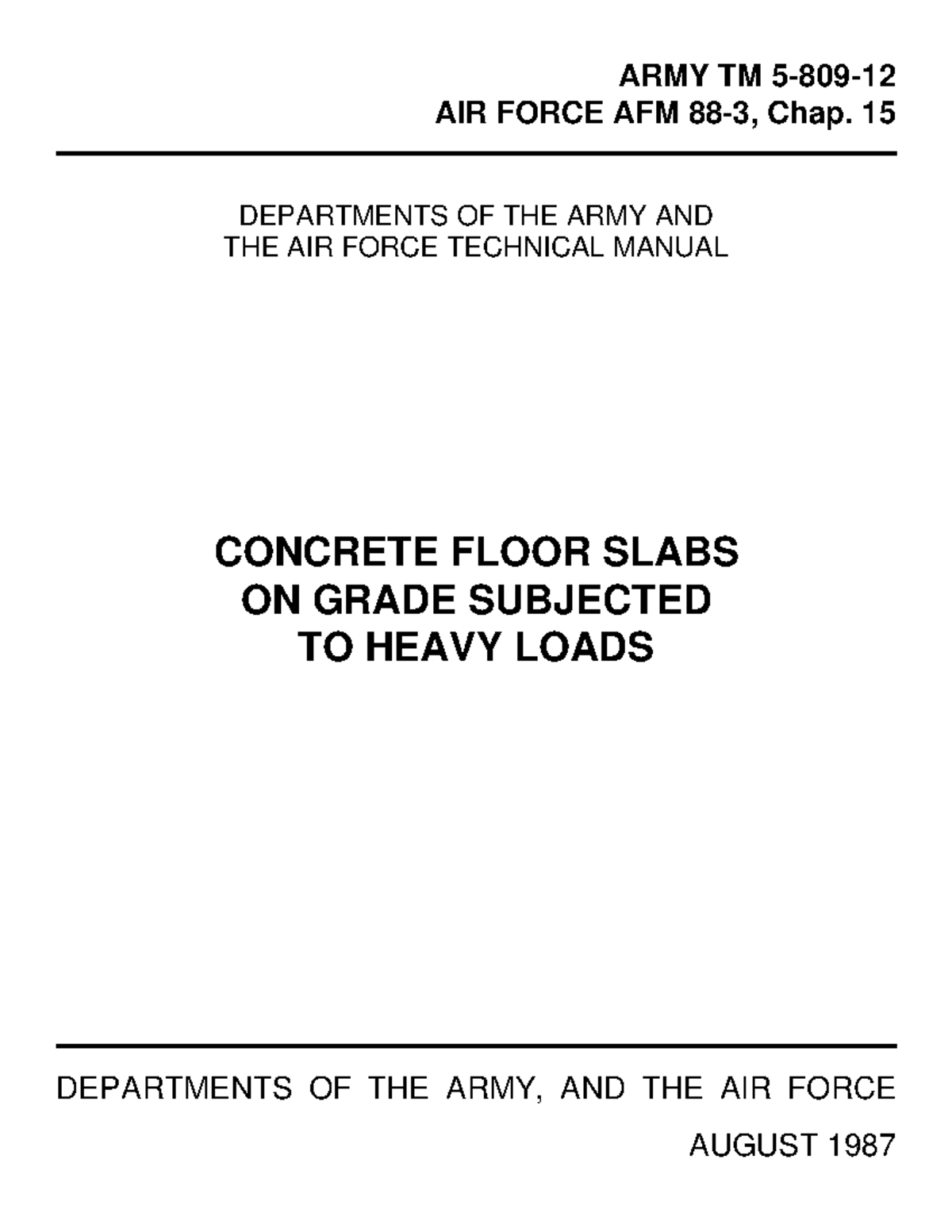 TM5809 Design and Criteria for Concrete Floor Slabs under Heavy Loads ...