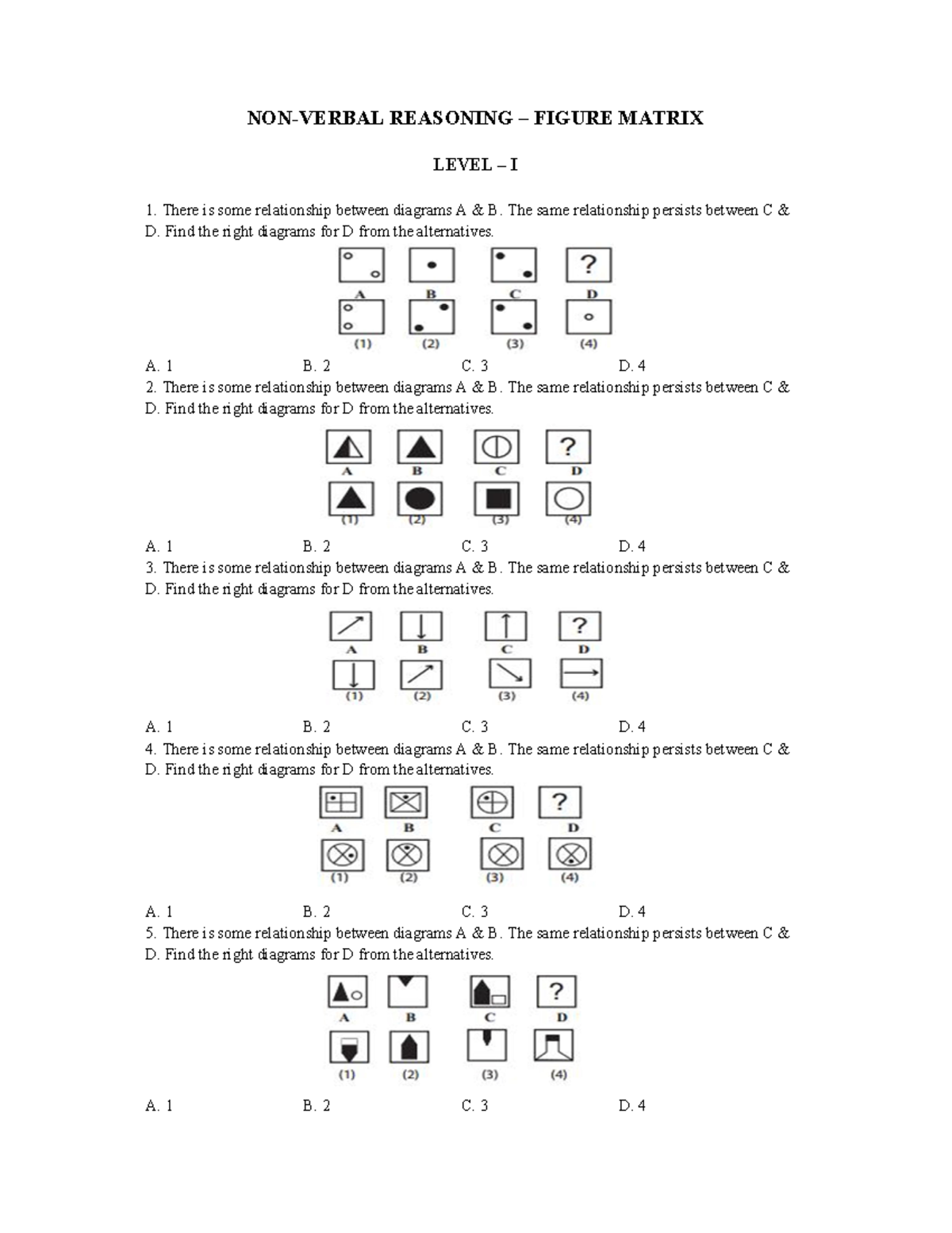 NC 2026 Non-Verbal Reasoning - NON-VERBAL REASONING – FIGURE MATRIX ...