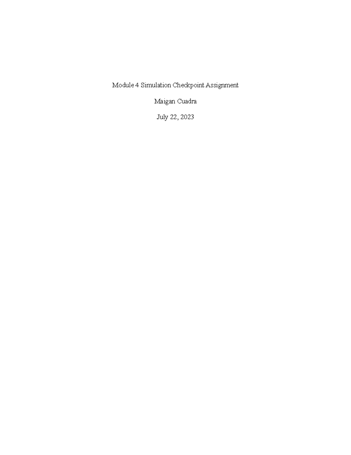 ECO 201 Module 4 Simulation Checkpoint Assignment Overview - Studocu